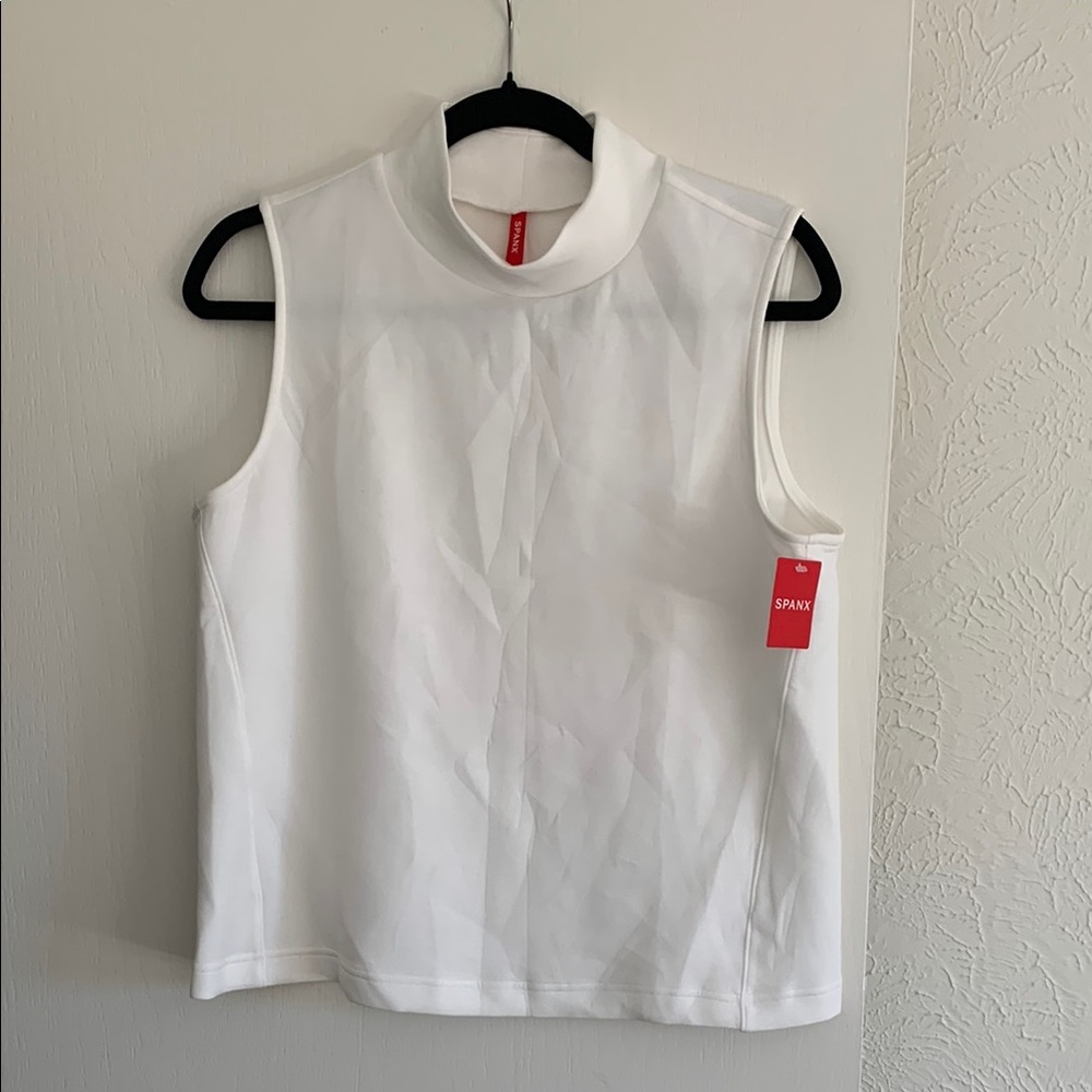 SPANX White Air Essentials Mock Neck Sleeveless